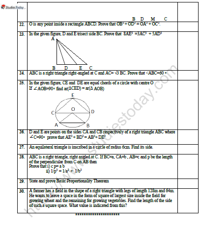 triangles class 10 pdf worksheet